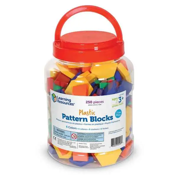 1 Cm Plastic Pattern Blocks – 250-Piece Geometry Manipulative Set 1