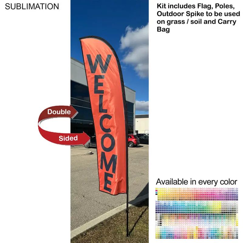 10-Foot Small Feather Flag Kit – Professional Full-Color Print, Wind-Resistant Spike & Lightweight Transport Bag 1