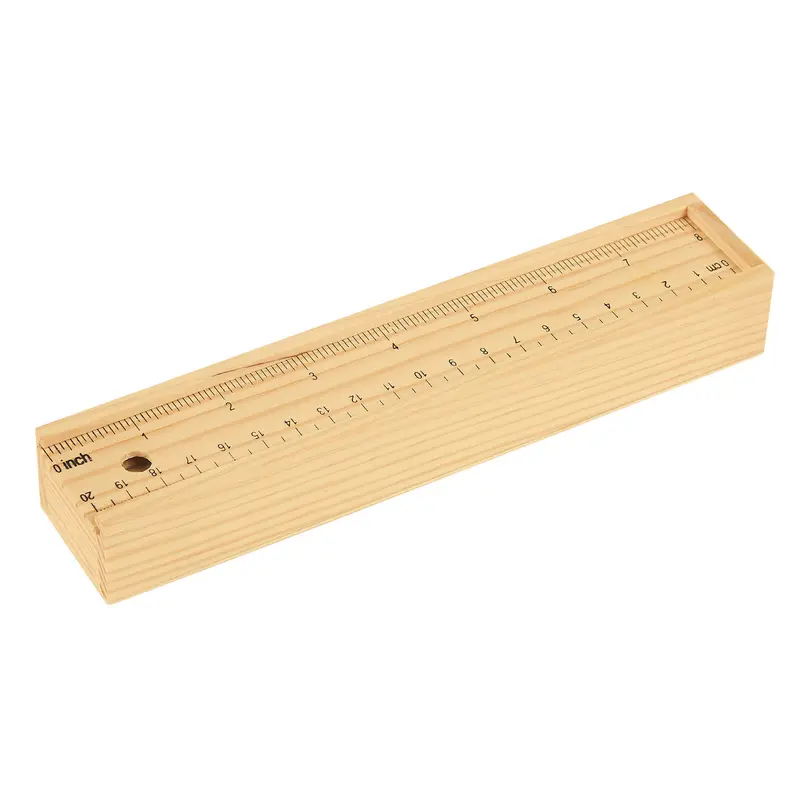 12-Piece Colored Pencils In Wooden Ruler Storage Box 1