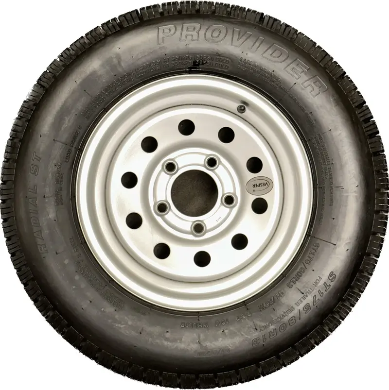 13" Silver E-Coated St175/80R13 C-Load Radial Tire And Wheel Assembly 1