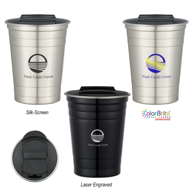 16 Oz Minimalist Stainless Steel Drink Cup 1