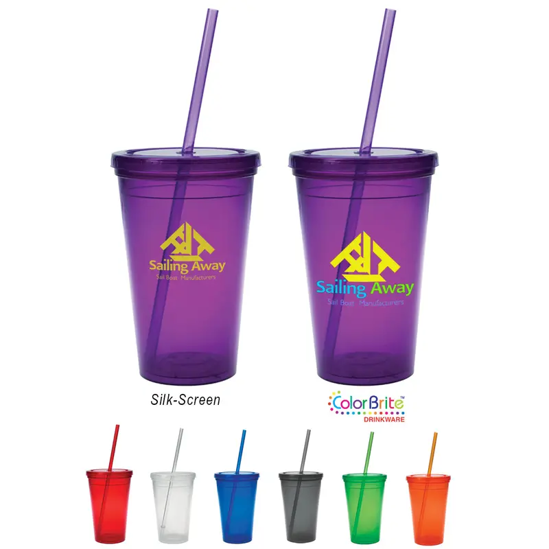 16 Oz Sunsplash Thermal Tumbler – Keeps Drinks Cold 12+ Hours 1
