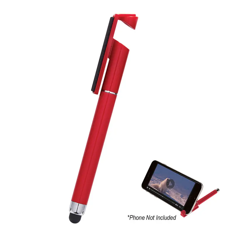 3-In-1 Stylus Pen Featuring Phone Stand, Microfiber Screen Cleaner, And Precision Tip 1