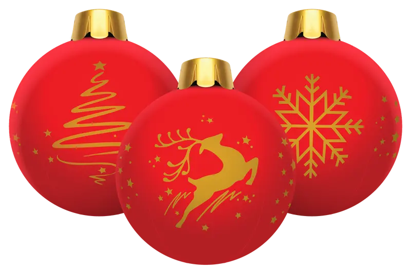 32-Inch Red Inflatable Holiday Ornament Set (3-Pack) 1