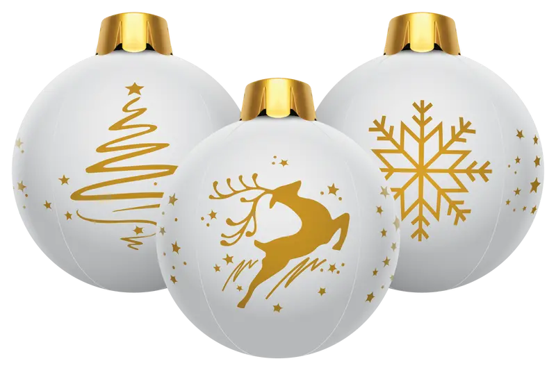 32-Inch White Inflatable Holiday Ornament Set (3-Pack) 1