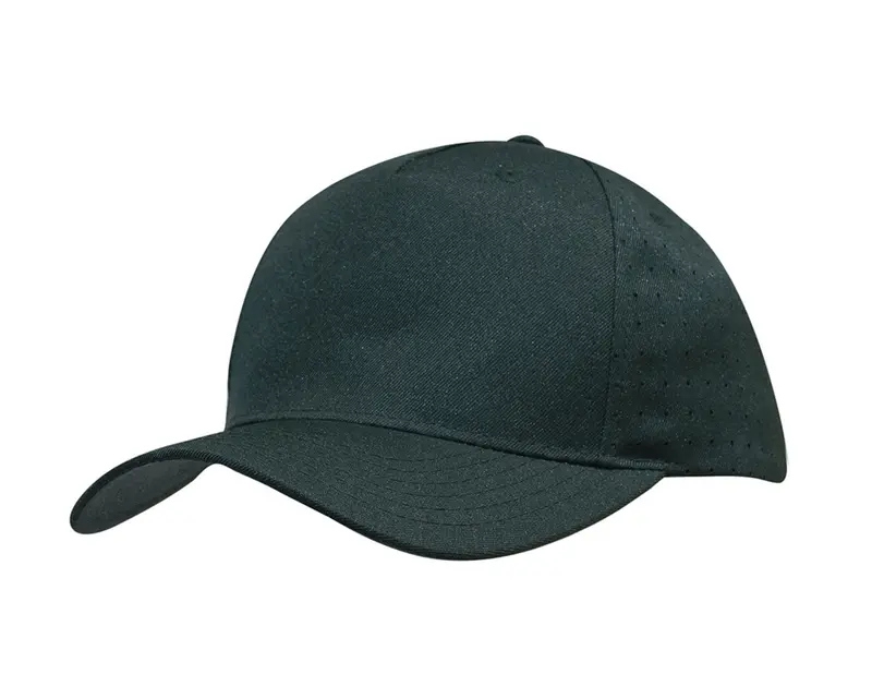 5-Panel Breathable Polyester Twill Cap With Circular Perforations 1