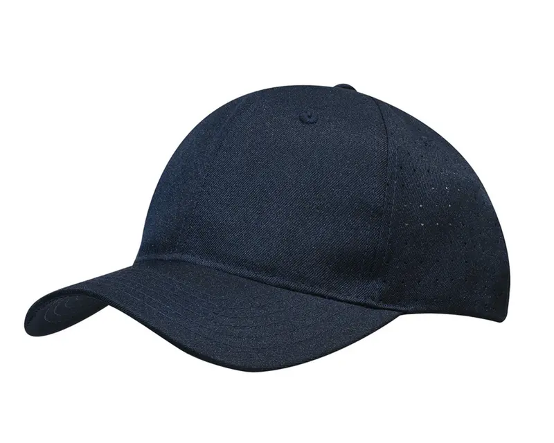 6-Panel Breathable Polyester Twill Cap With Circular Perforations 1