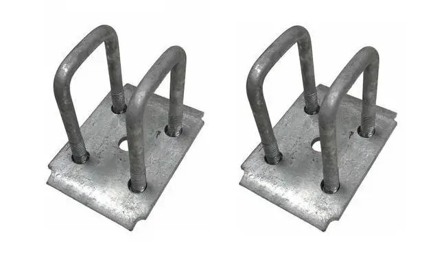 7000-Pound Galvanized Tie Plate Kit For 2" Square Trailer Axles 1