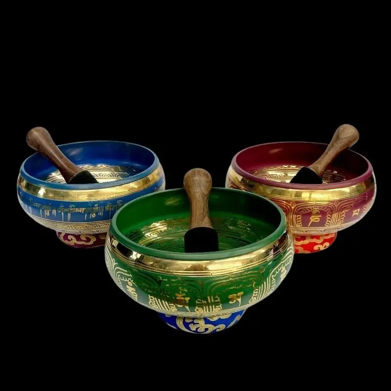 8-Inch Singing Bowl Etched With Chakra Symbols 1
