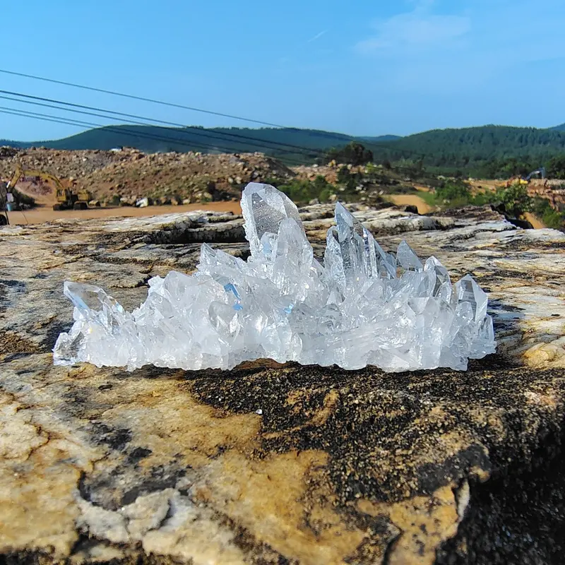 Aaa-Grade Raw Clear Quartz Crystal Cluster 1