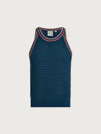 Aberg Halter Knit Top In Heron Blue - Lightweight Summer Style 1