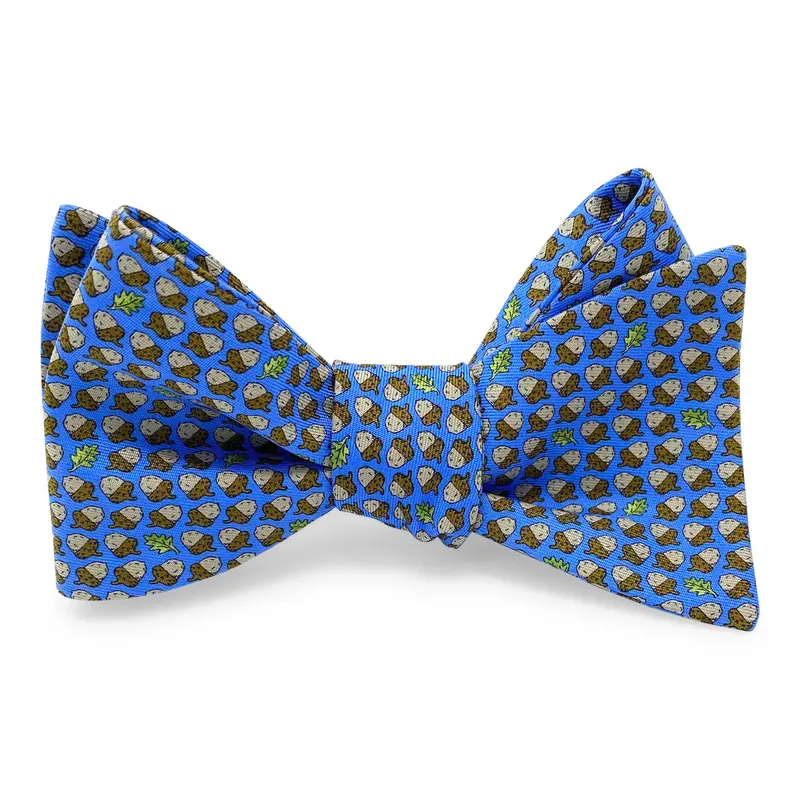 Acorn Motif Hair Bow In Cobalt Blue 1