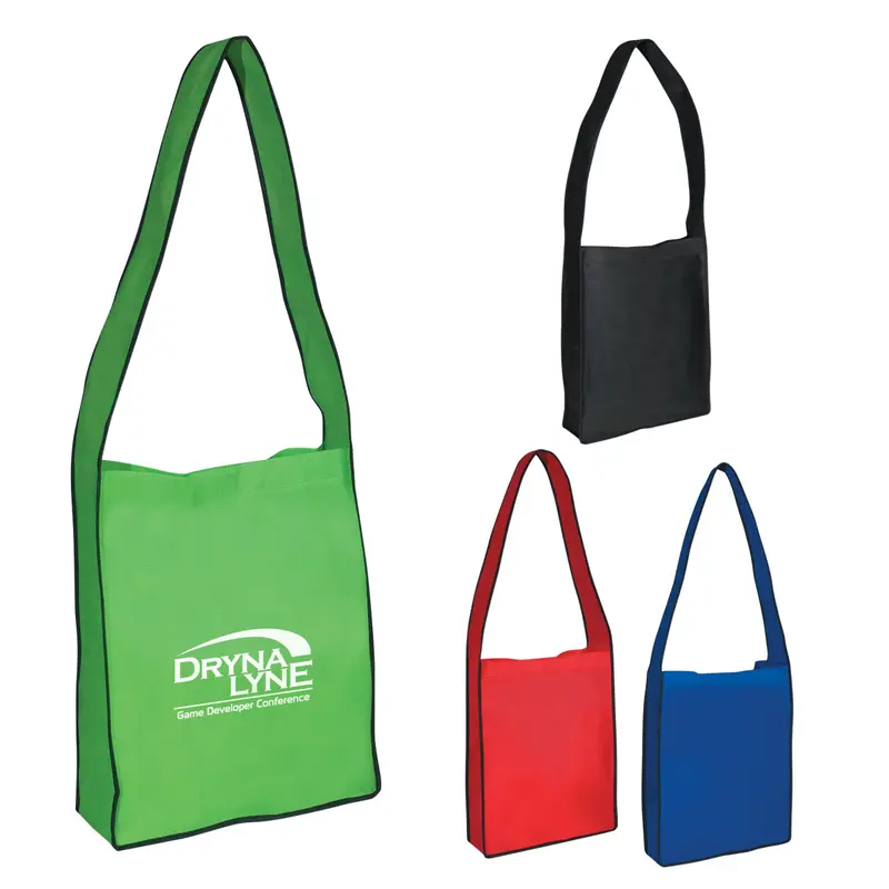 Adjustable Closure Non-Woven Messenger Tote 1