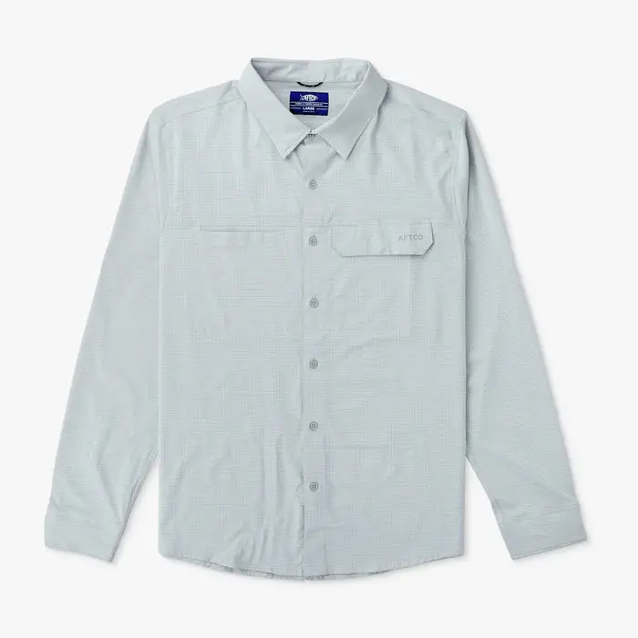 Aftco Air-O Mesh Long-Sleeve Technical Shirt – Harbor Grey Uv-Resistant Performance Top | Bhi 1