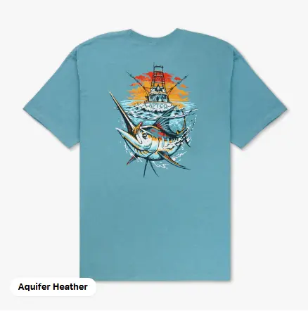 Aftco Ship Out Short-Sleeve Tee In Aquifer Heather 1