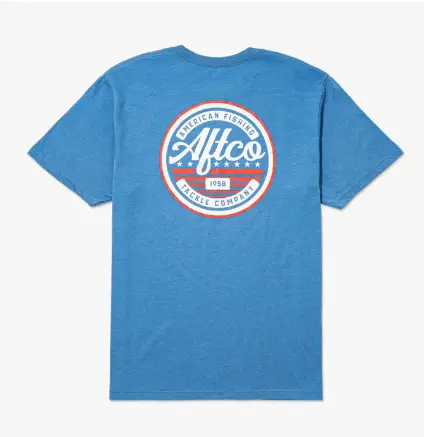 Aftco United Logo Tee In Azure Heather 1