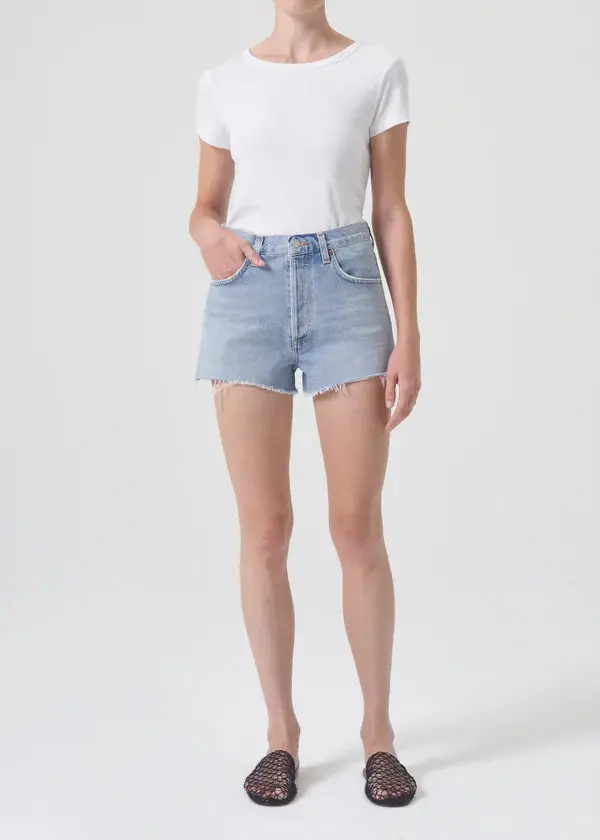 Agolde Mila Vintage High-Rise Denim Shorts In Hazard Wash – Bhi 1