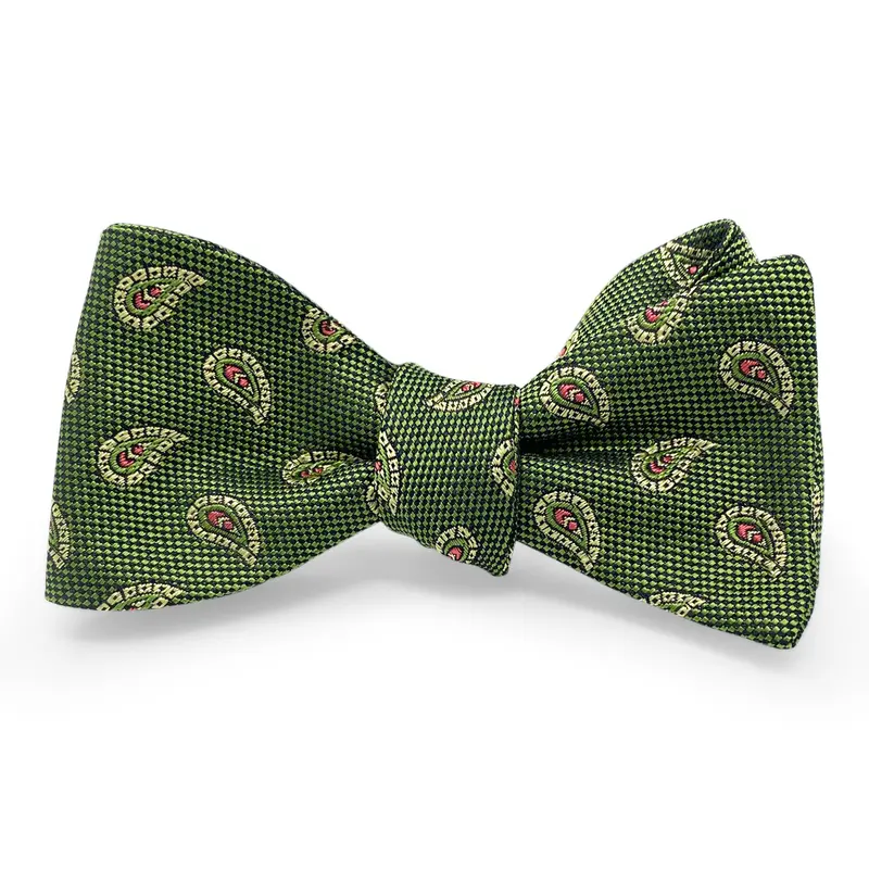 Albemarle Print Hair Bow In Forest Green 1