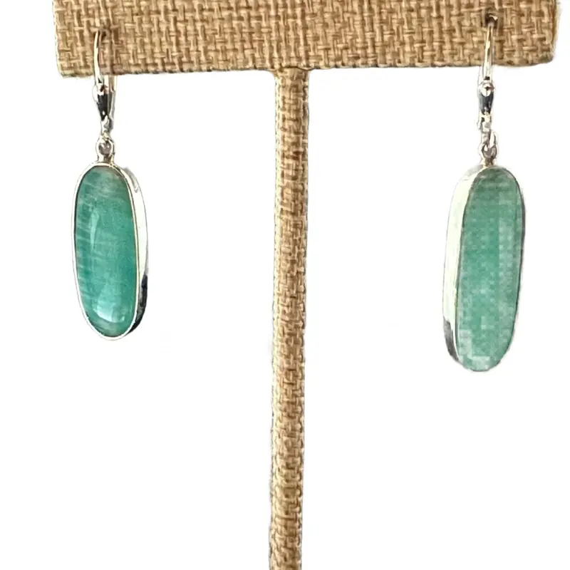 Amazonite Stud Earrings In Sterling Silver 1
