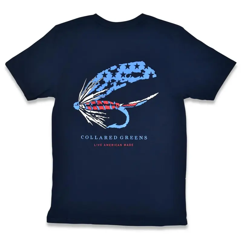 American Fly Short-Sleeve T-Shirt In Navy Blue 1