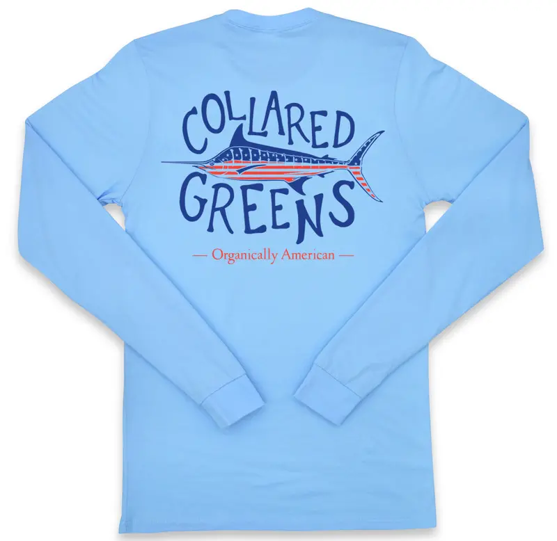 American Marlin Long Sleeve Shirt – Carolina Blue 1