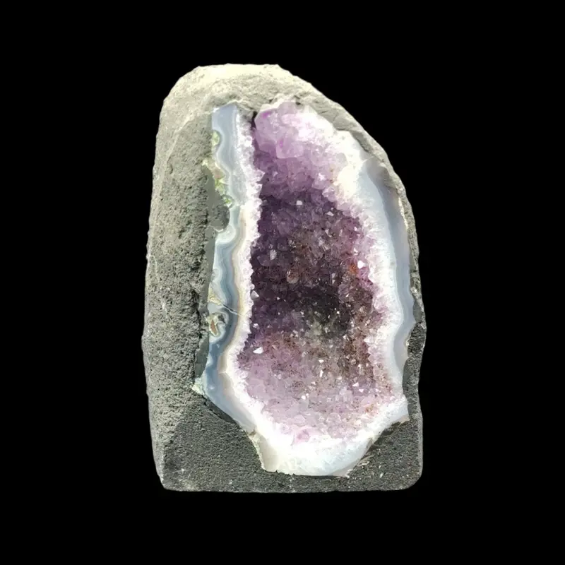 Amethyst And Agate Geode Cluster – Purple Crystal Centerpiece 1