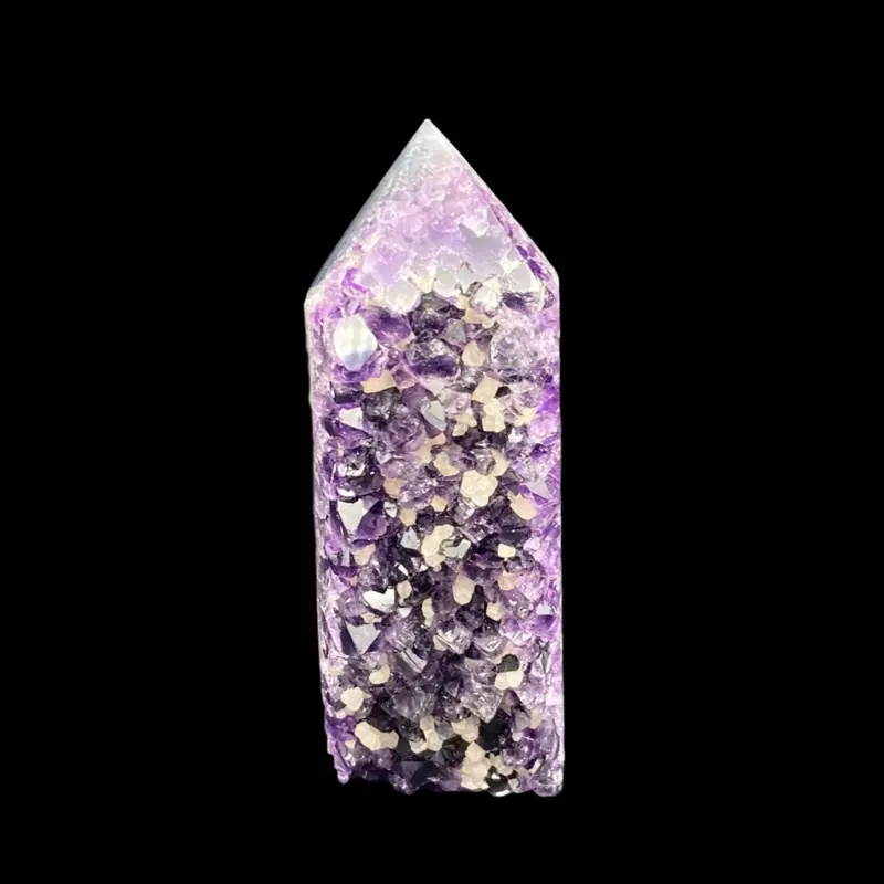 Amethyst And Calcite Crystal Tower Combo For Energy Spaces 1