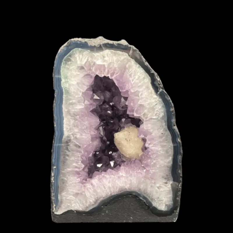 Amethyst Cathedral With Natural Calcite Accents – Mineral Display Piece 1