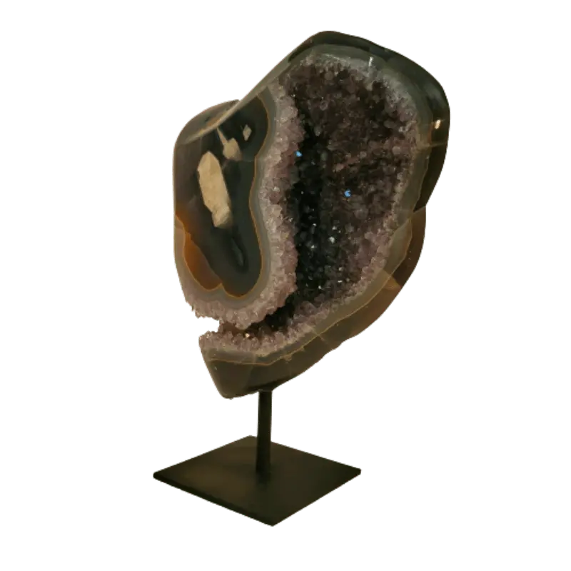 Amethyst Crystal Sculpture Display Piece On Elegant Stand 1