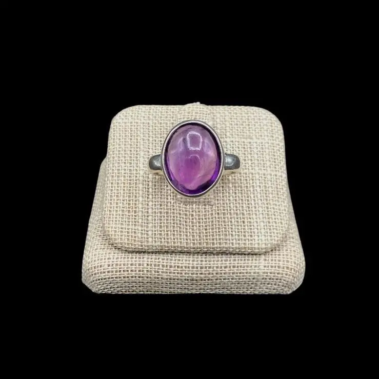 Amethyst Gemstone Ring – Sterling Silver Statement Jewelry 1