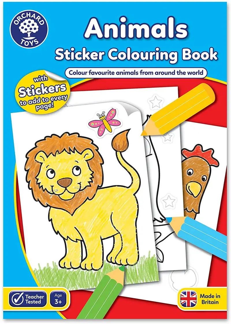 Animals-Themed Sticker & Colouring Book For Kids 1