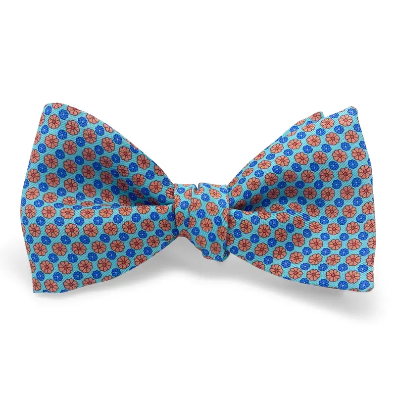 Aqua Bloom Motif Hair Bow 1