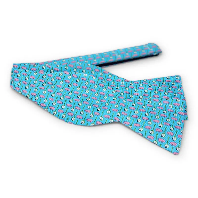 Aqua Pig Pickin' Design Hair Bow 2