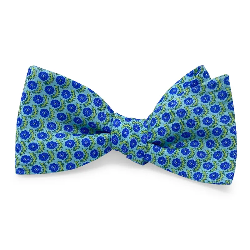 Aqua Printemps Pattern Hair Bow 1