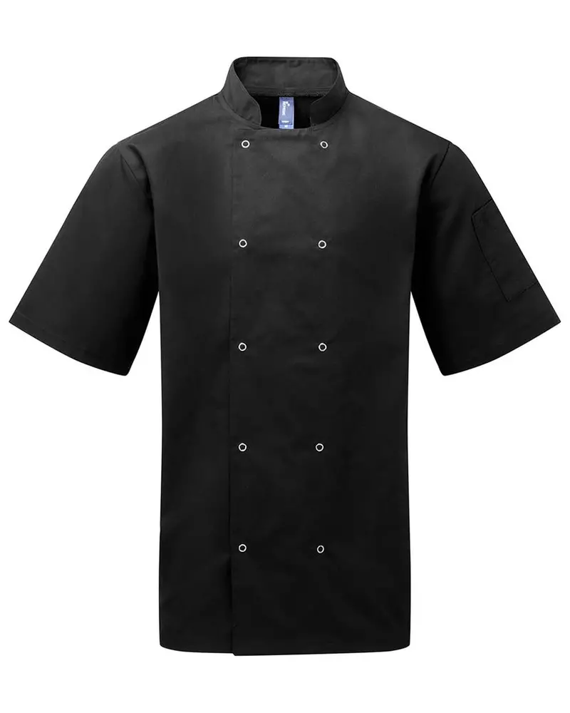 Artisan Collection Chef’S Jacket – Studded Front, Short Sleeve, Unisex 1