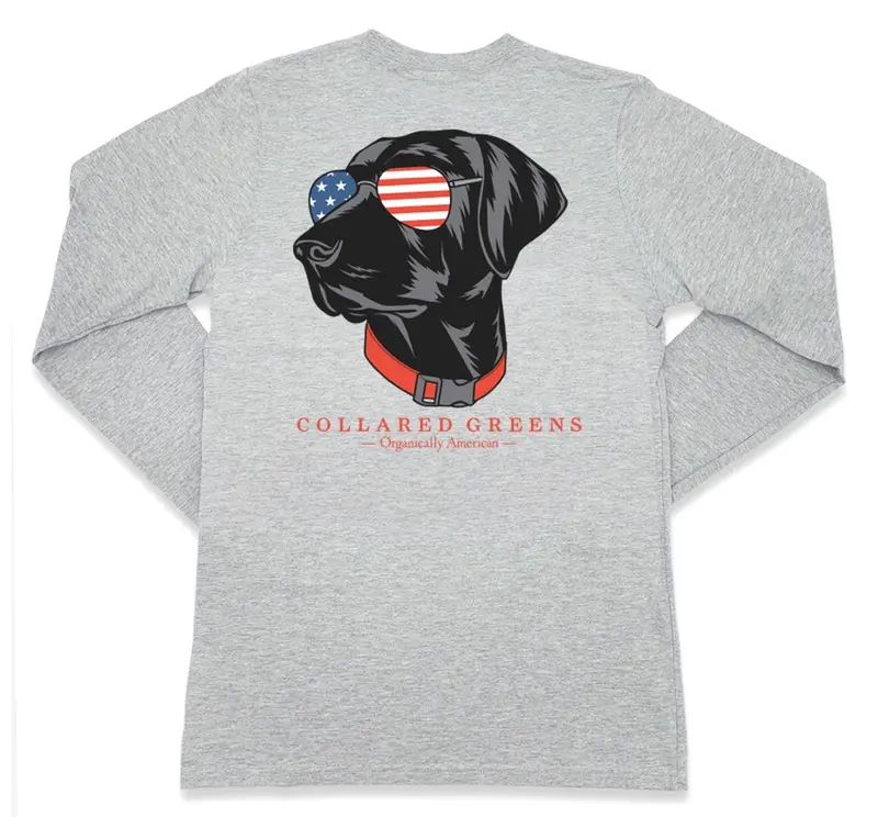 Aviator Lab Gray Long Sleeve Cotton T-Shirt 1
