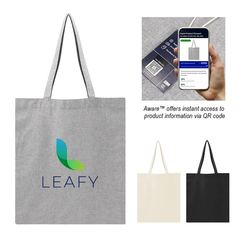 Aware™ Lightweight Recycled Cotton Tote – 4 Oz, Foldable 1