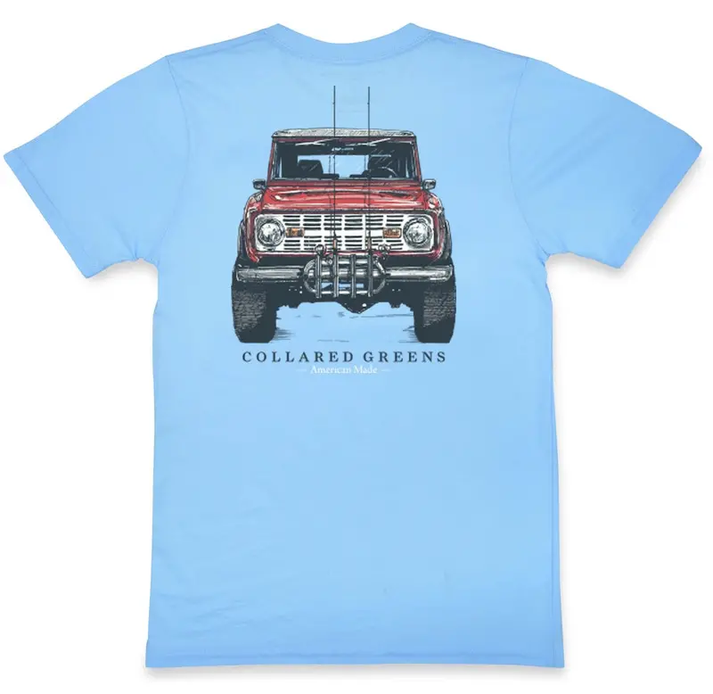 Bait & Tackle Bronco Short-Sleeve Tee In Carolina Blue Cotton 1