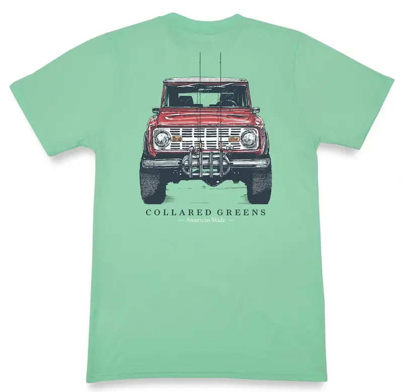 Bait & Tackle Bronco Short-Sleeve Tee In Palm Green Cotton 1