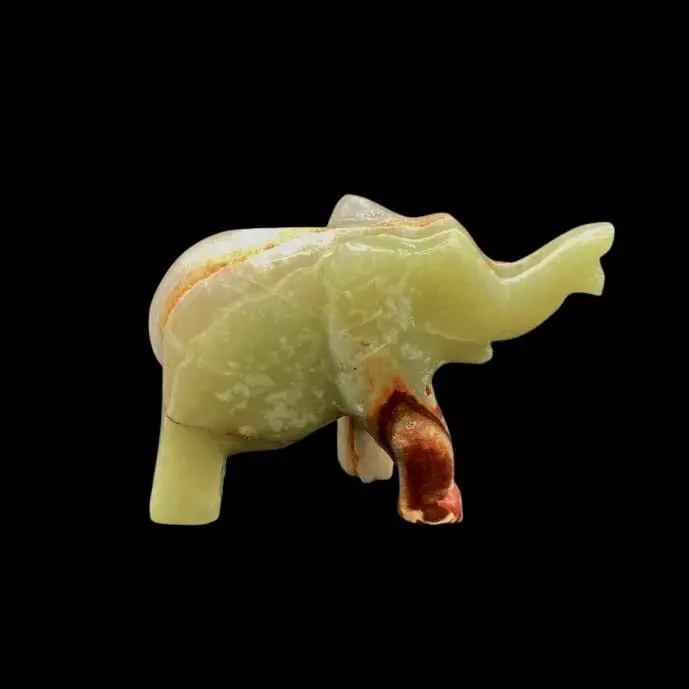 Banded Onyx Elephant Ornament – Polished Natural Stone 1