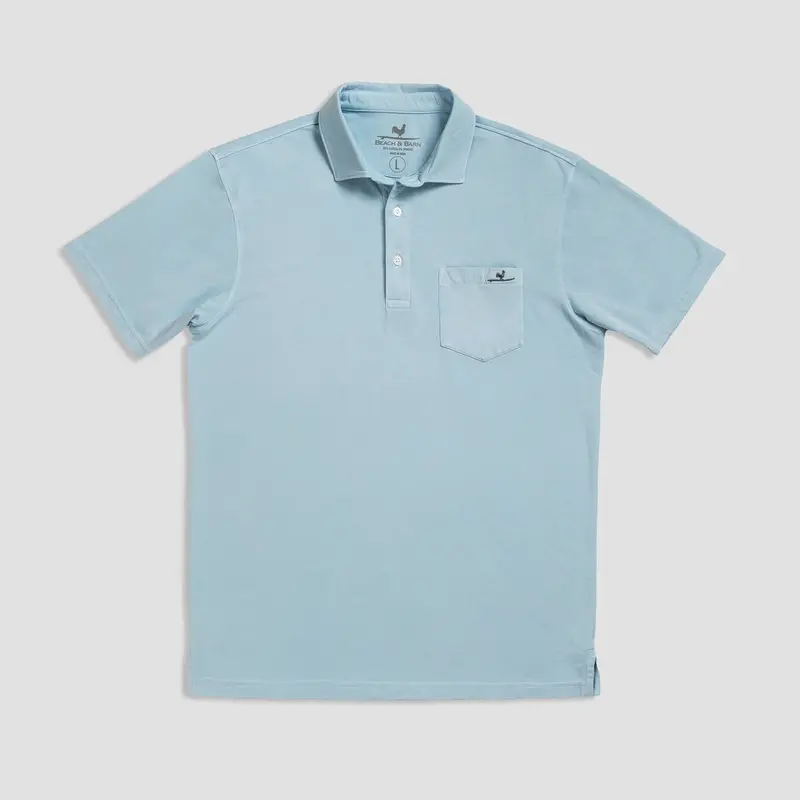 Beach & Barn Road Trip Polo – Light Blue Casual Knit 1