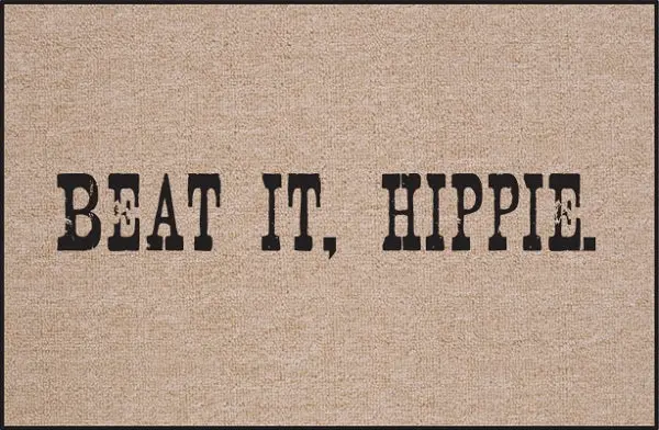 'Beat It, Hippie' Retro Olefin Doormat 1