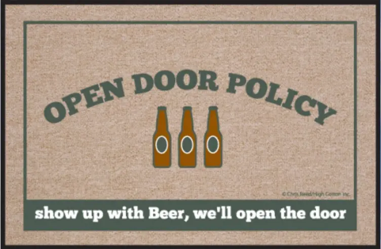Beer Lovers 'Open Door Policy' Olefin Doormat 1