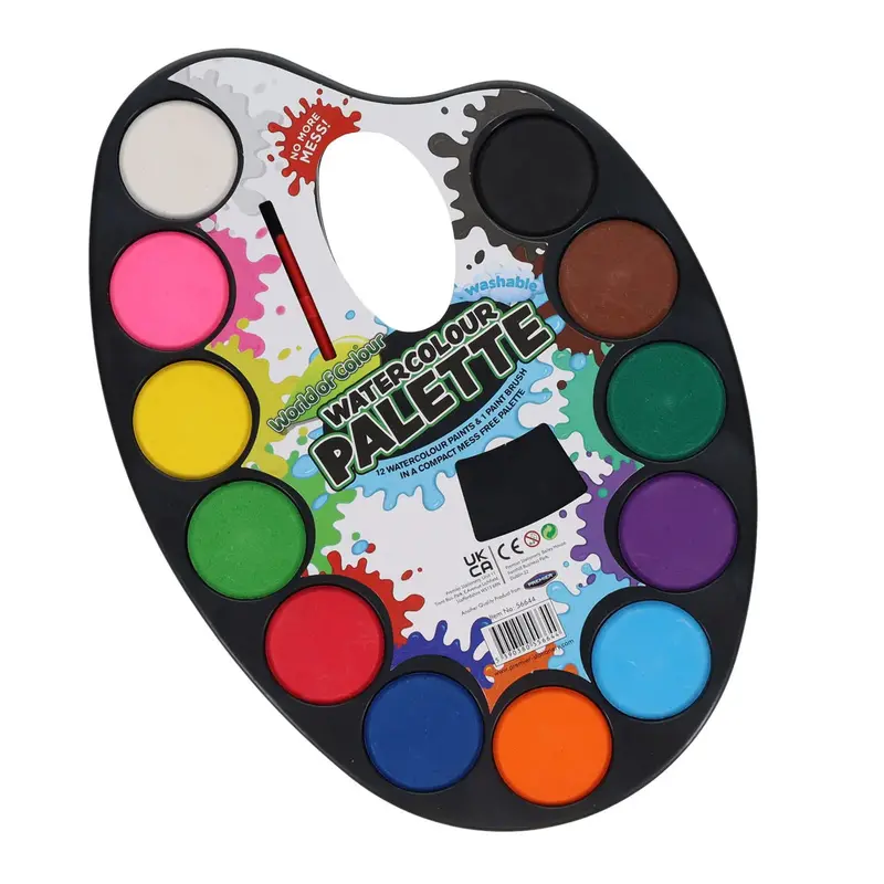 Beginner Watercolour Paint Palette – 12-Color Art Set With Brush 1