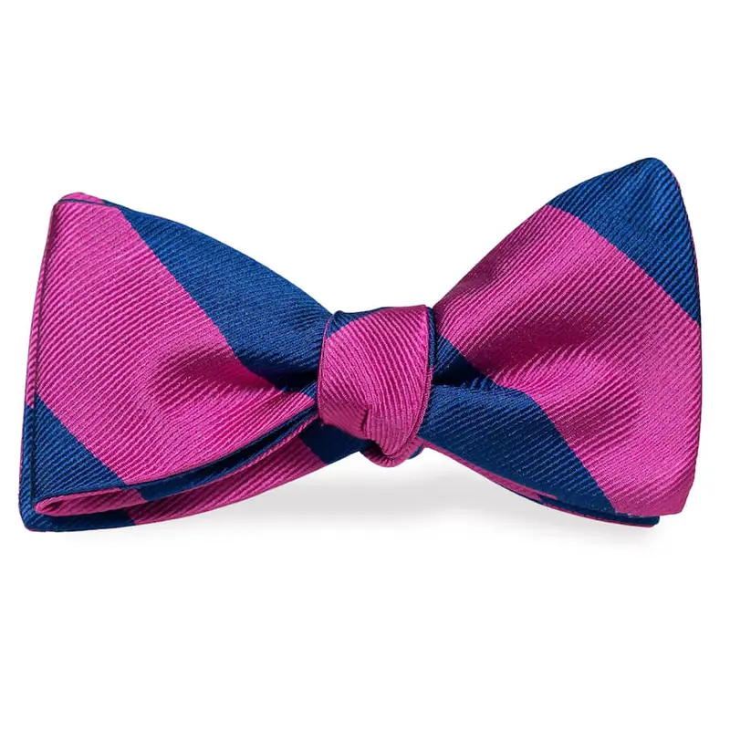 Benthaven Fuchsia And Navy Bow Tie 1