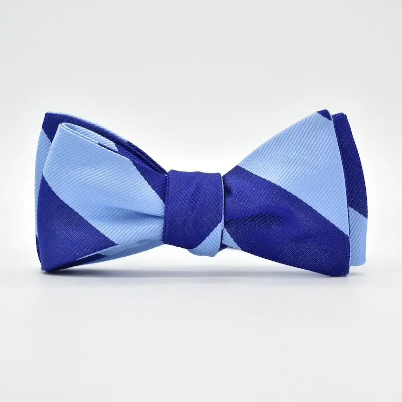 Benthaven Light Blue And Navy Bow Tie 1