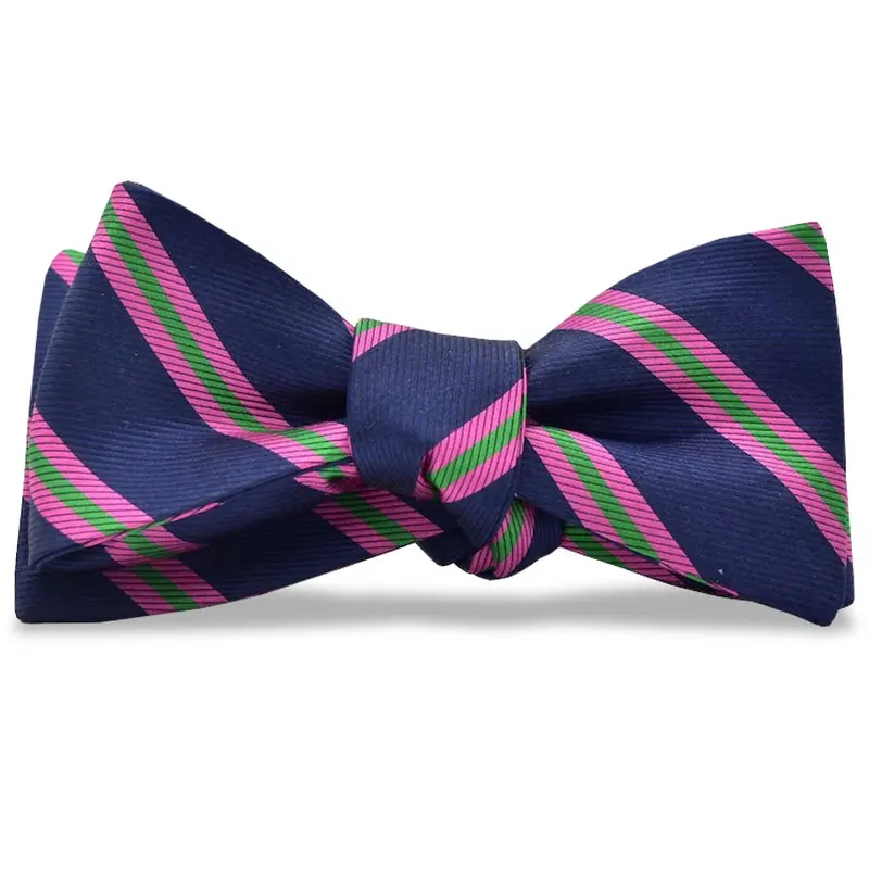 Berkshire Hills Bow Tie – Navy, Pink, And Green 1