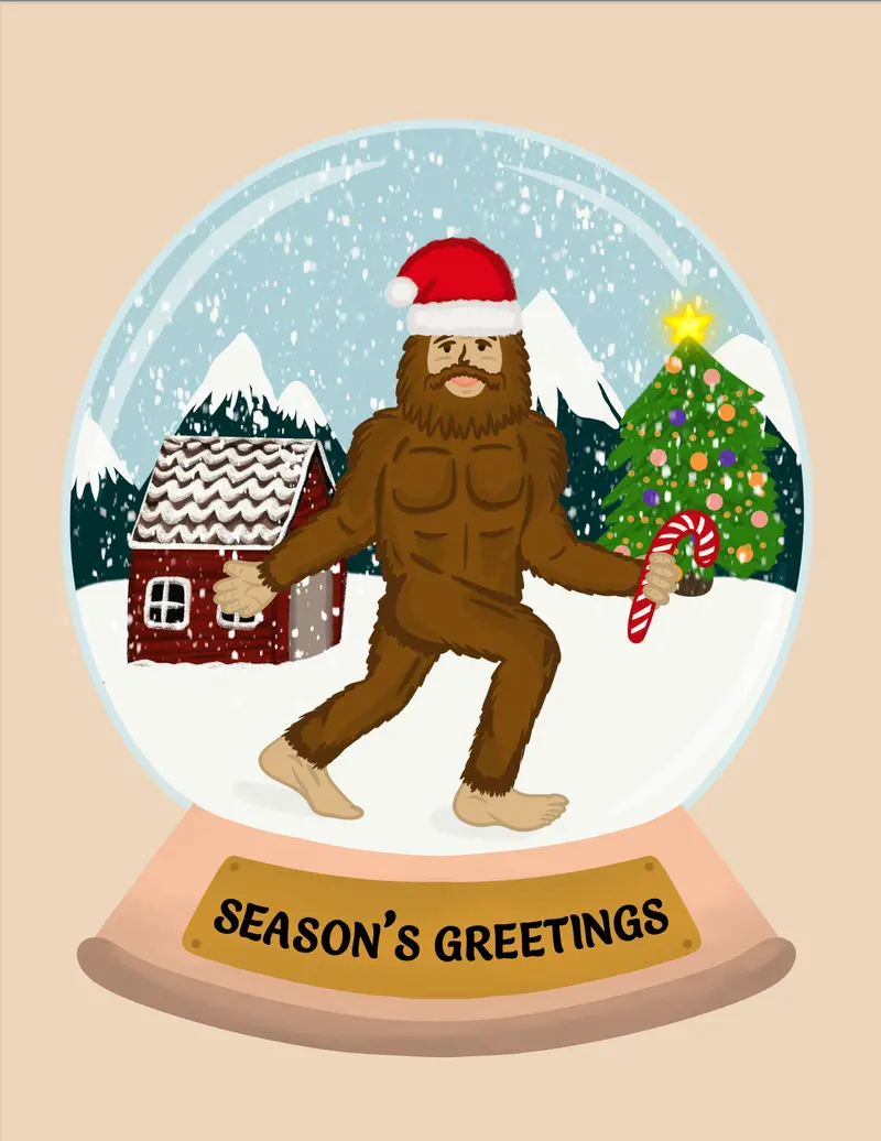 Bigfoot Holiday Card – Season’S Greetings Design 1