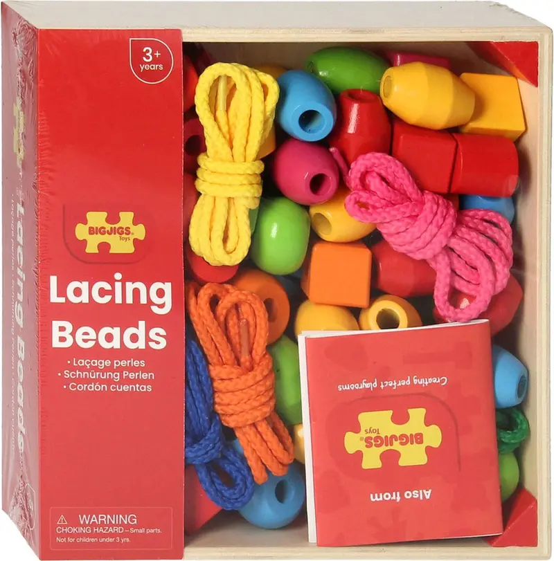 Bigjigs Lacing Beads Fine Motor Skills Toy 1