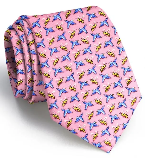 Birds And The Bees Pink Boys' Necktie 1